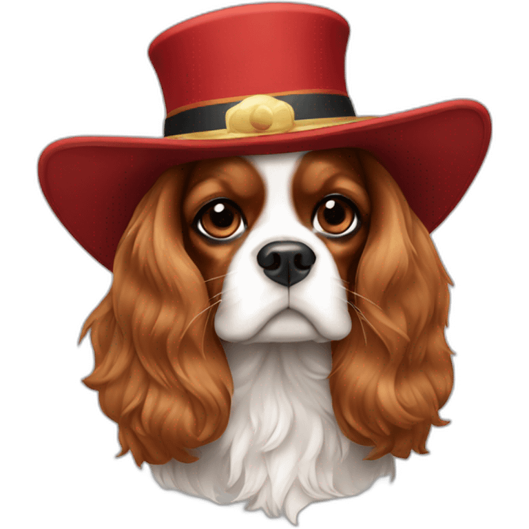 King Charles Cavalier dog wearing a hat emoji