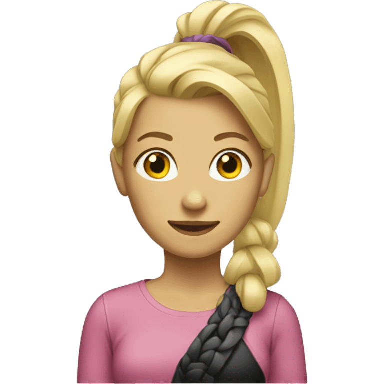 blonde woman with ponytail emoji