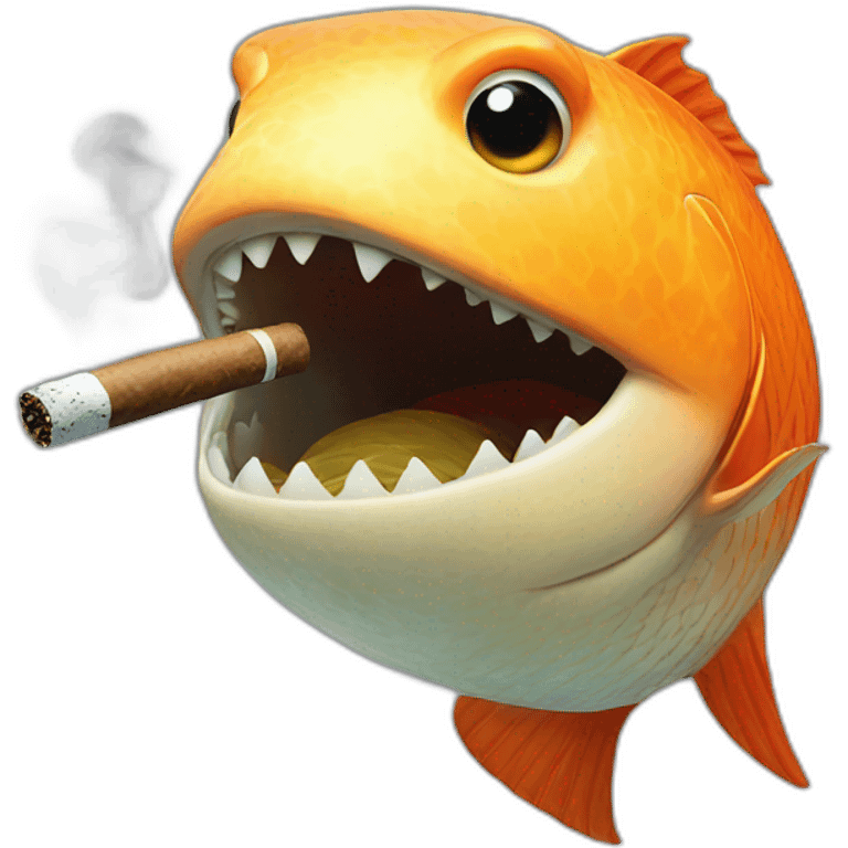 fish smoking cigar emoji