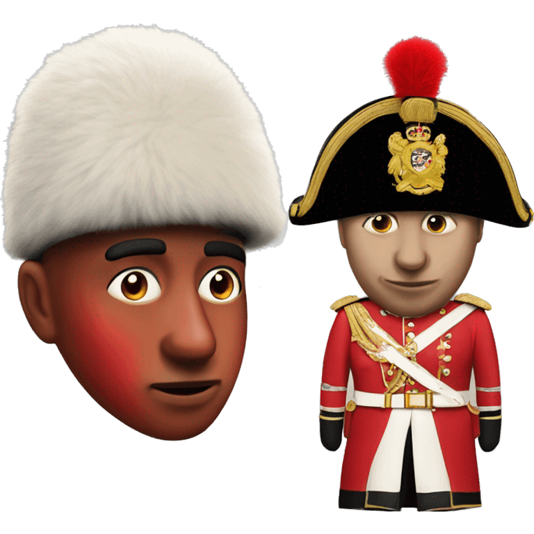 Photorealistic The British red Guardsman with bearskin hat emoji