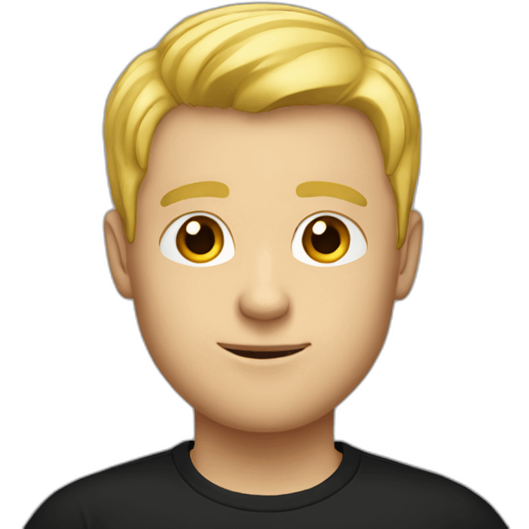 blond guy in black t-shirt emoji