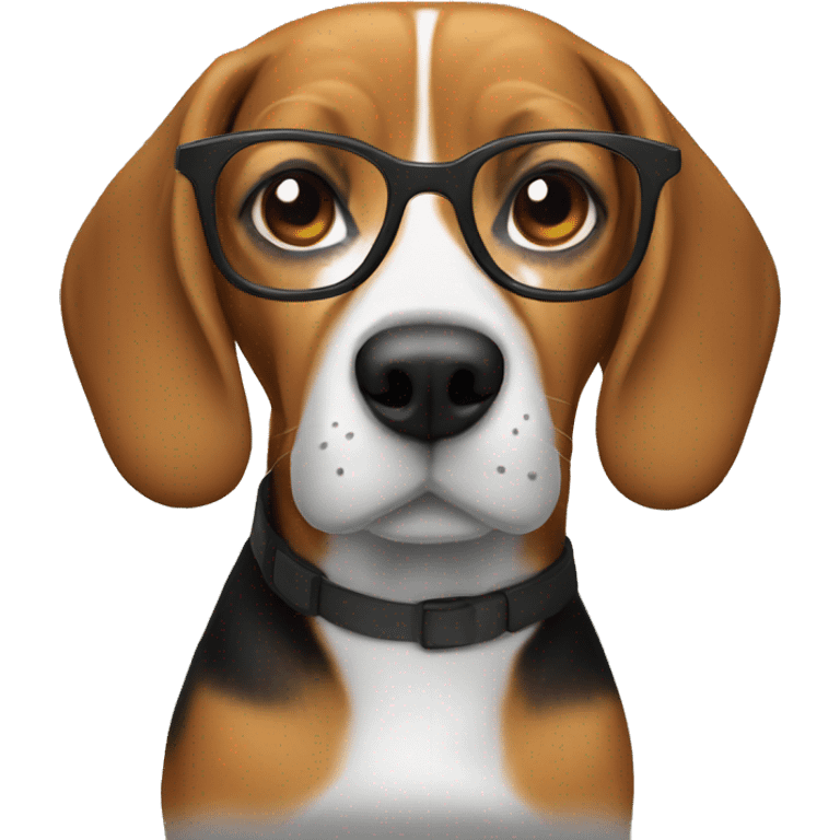 Beagle with glasses emoji