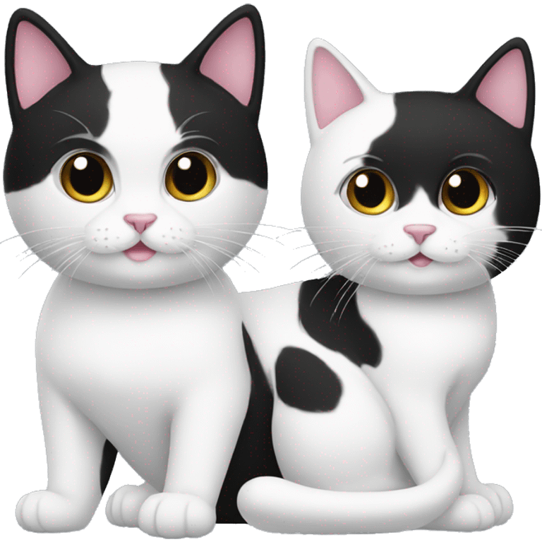 2 cats white and black emoji