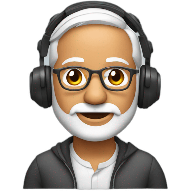 Narendra Modi with headphones emoji