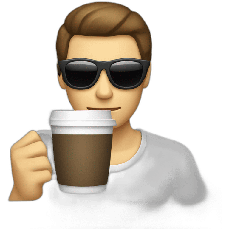 White Hacker drink coffe emoji