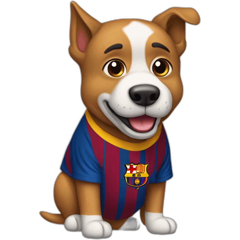 perro con camisa del barcelona fc emoji