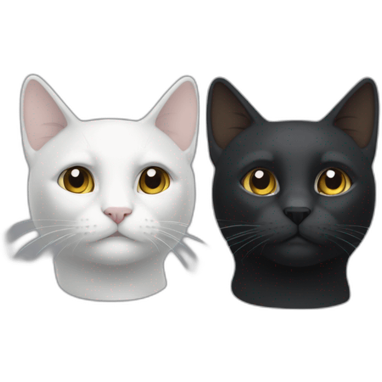 Un gato negro y un gato blanco emoji