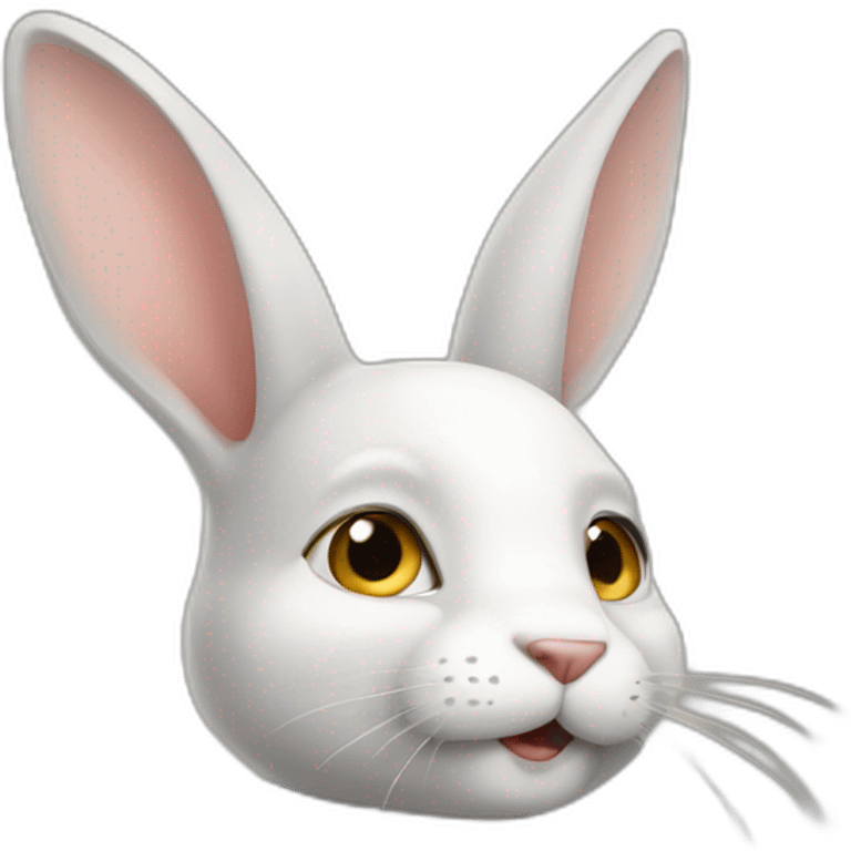 Chat sur lapin emoji