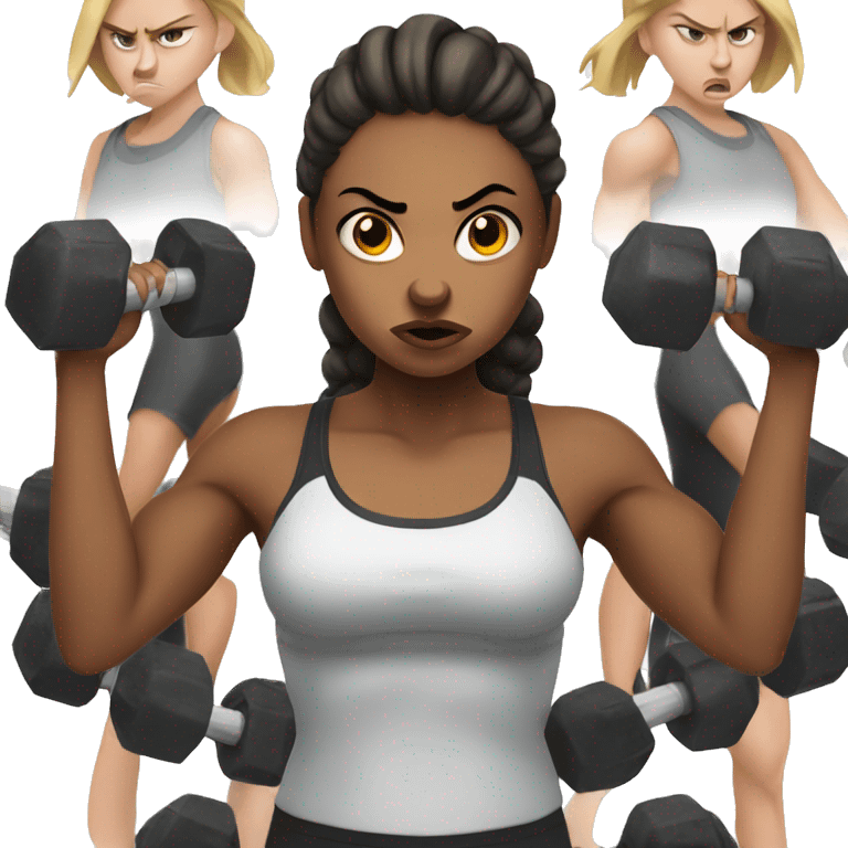 angry gym girl emoji