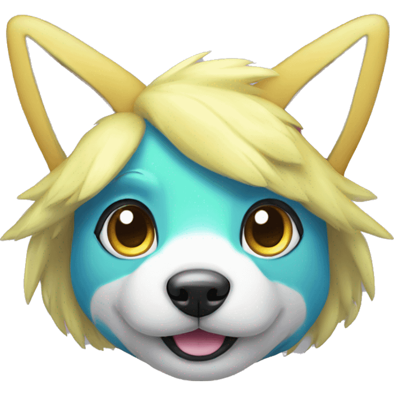 Colorful Gardient Shiny Electric Dog Pokémon emoji