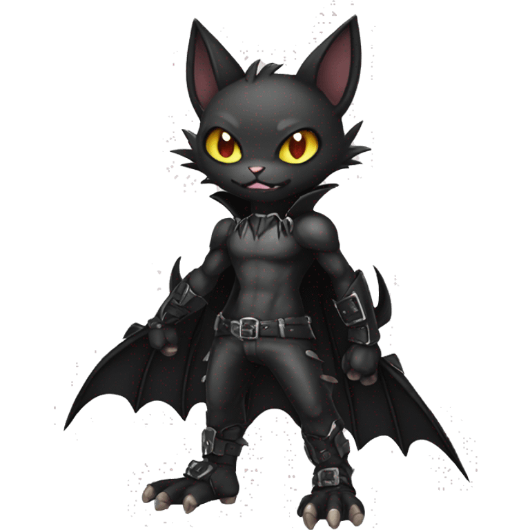 Black Punk Bat-Cat-Fakemon Full Body emoji