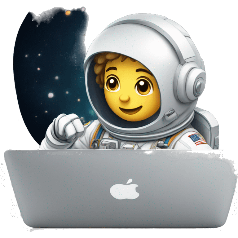 astronaut boy coding on the macbook emoji