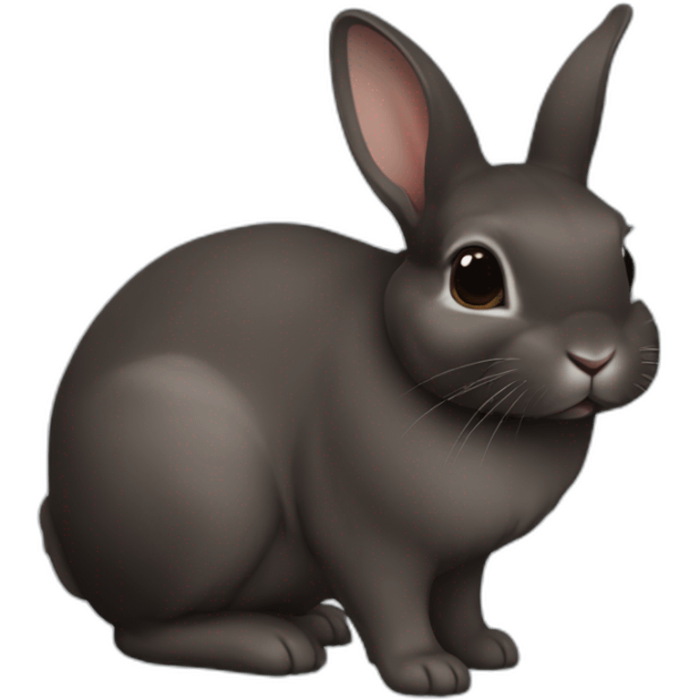 Dark brown netherland dwarf rabbit emoji