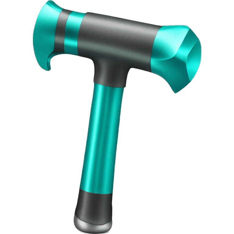 Realistic metallic turquoise hammer isolated.  emoji