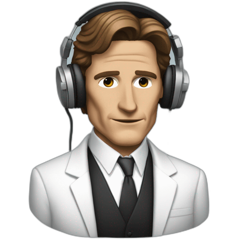 patrick bateman with headphones eyes closed emoji