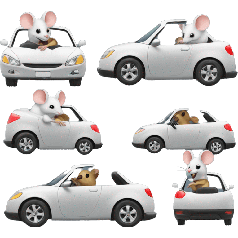 Mouse driving car emoji