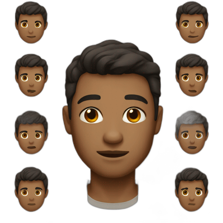 man with slight brown skin, brown eyes, and short dark hair emoji