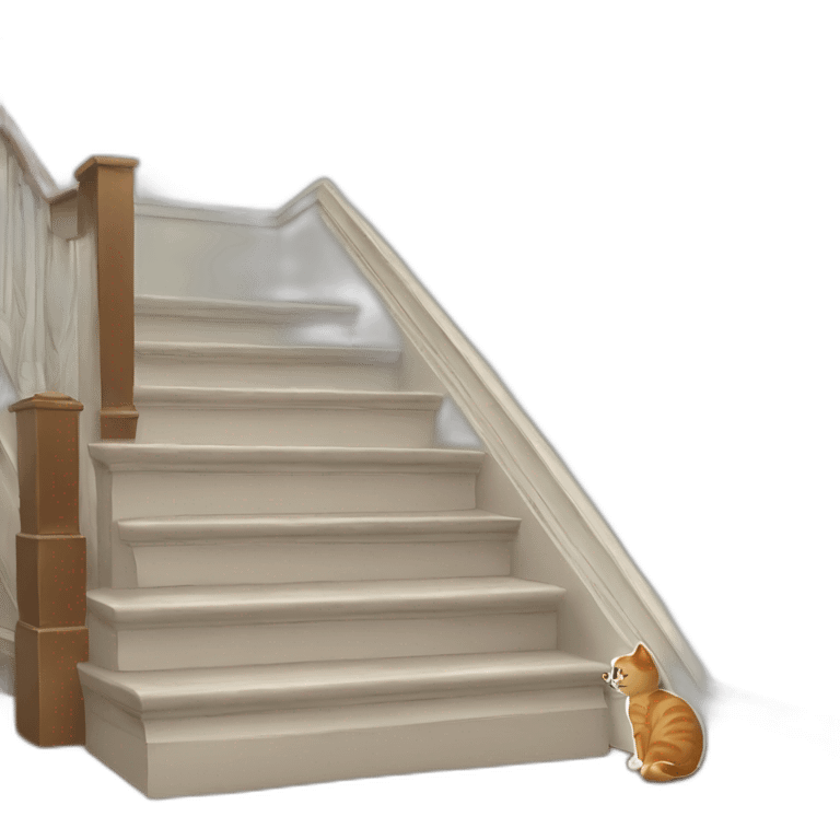 Cat pooping on the stairs emoji