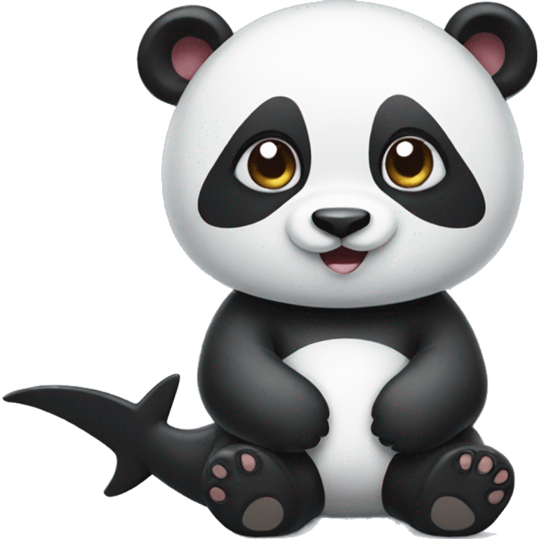 Panda with shark tail emoji