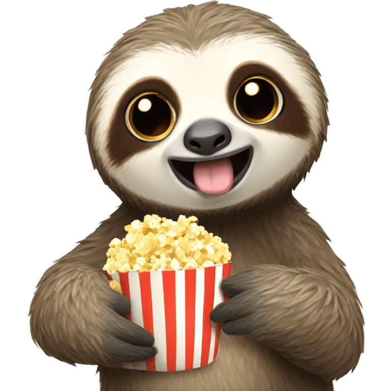 sloth eating popcorn emoji