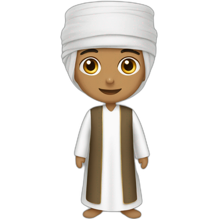 individual in Omani cultural dress, emphasizing the significance of the thobe and cap in the image emoji