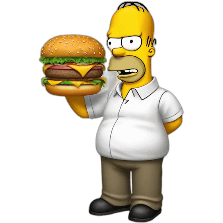 Homer Simpson with burger emoji