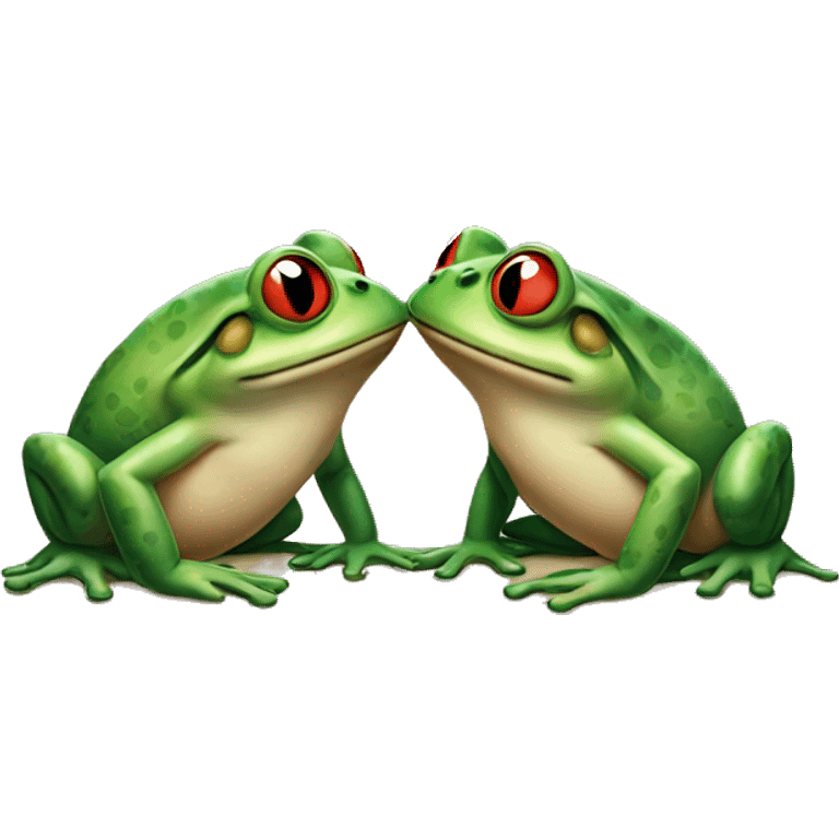 Two frogs kissing emoji