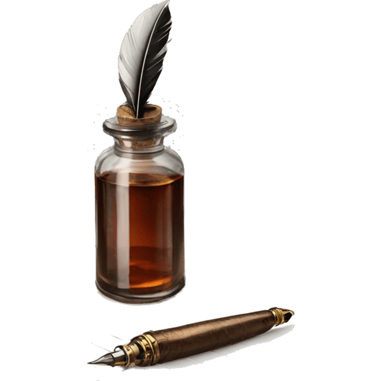 quill pen and ink bottle emoji