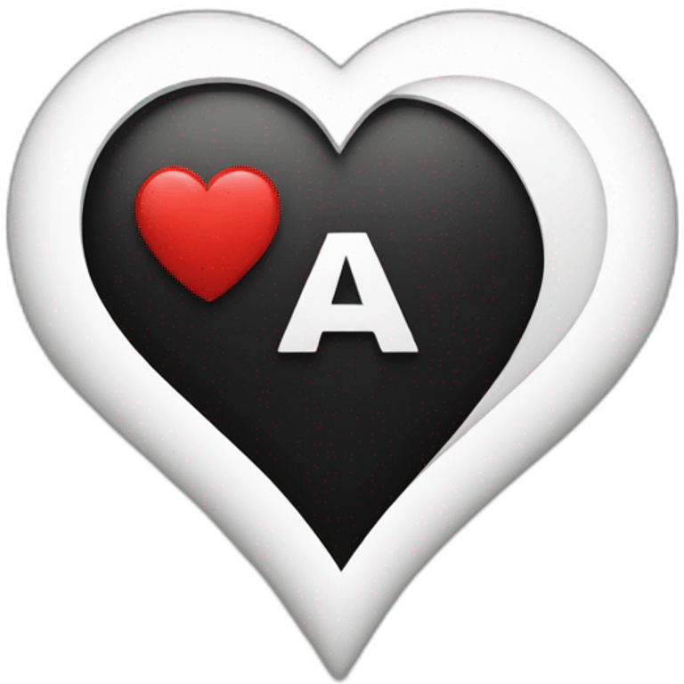 A heart that is half black and half white emoji