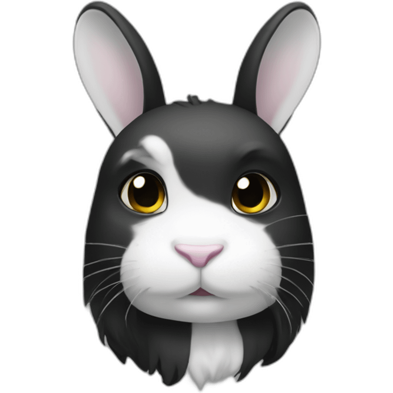 Lapin noir et blanc emoji