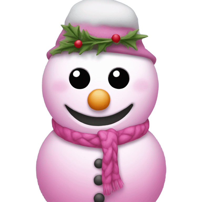 Pink snowman emoji