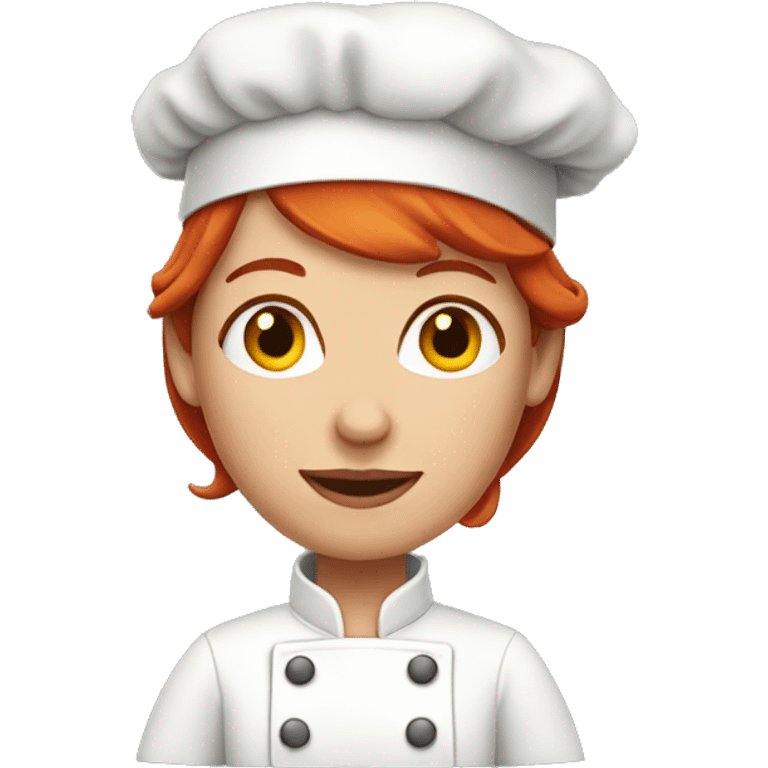 red haired female chef emoji