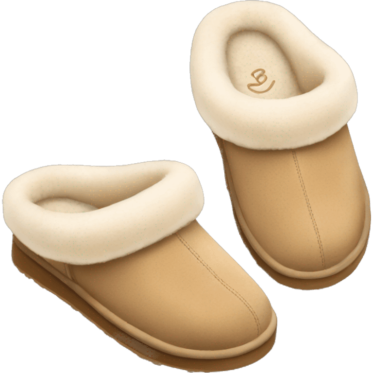 Beige Ugg Slippers pair emoji