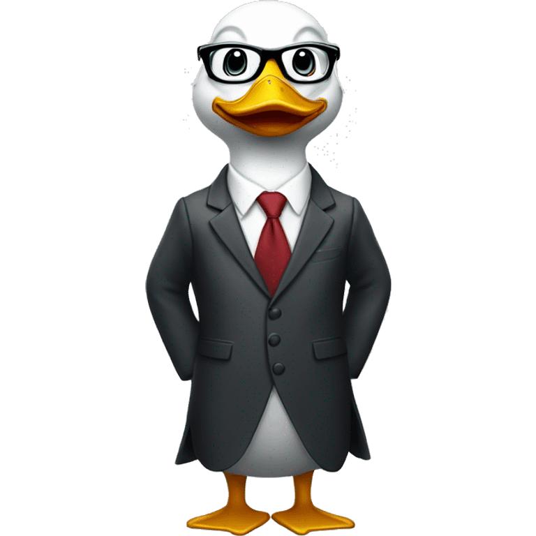 financial bath duck with rectangular glasses and a suit emoji