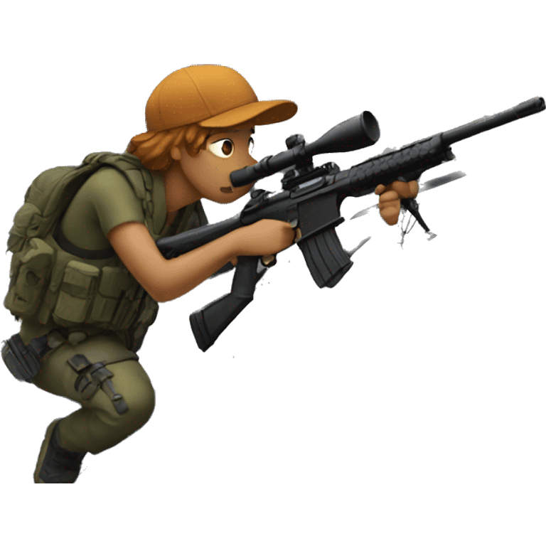 Sniper on a roof emoji