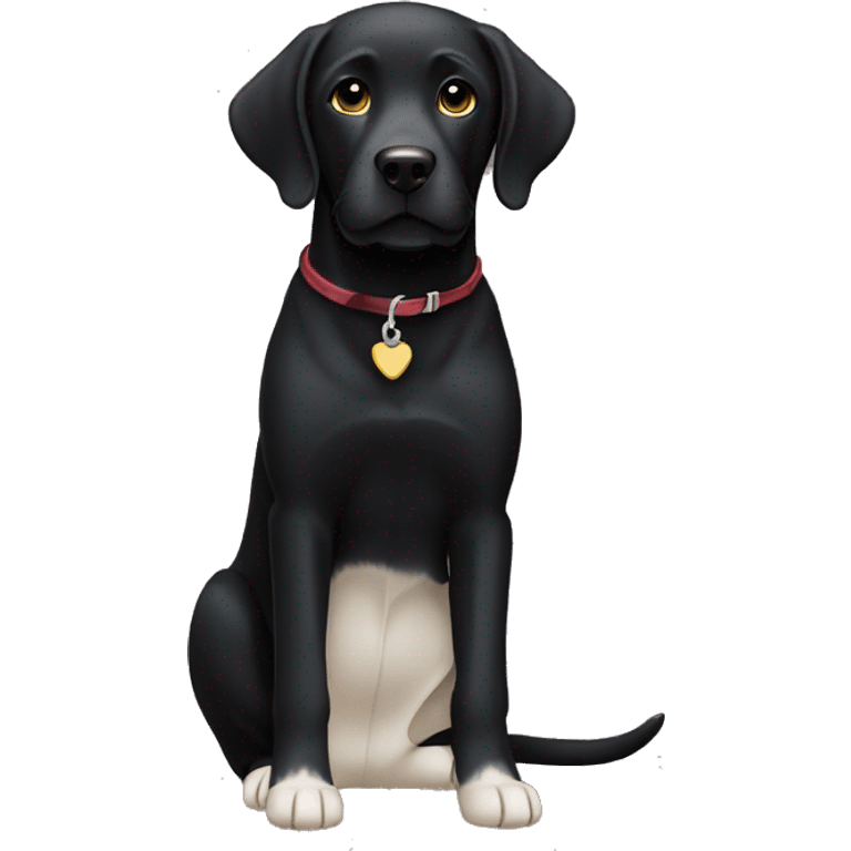 black lab with a white chest  emoji