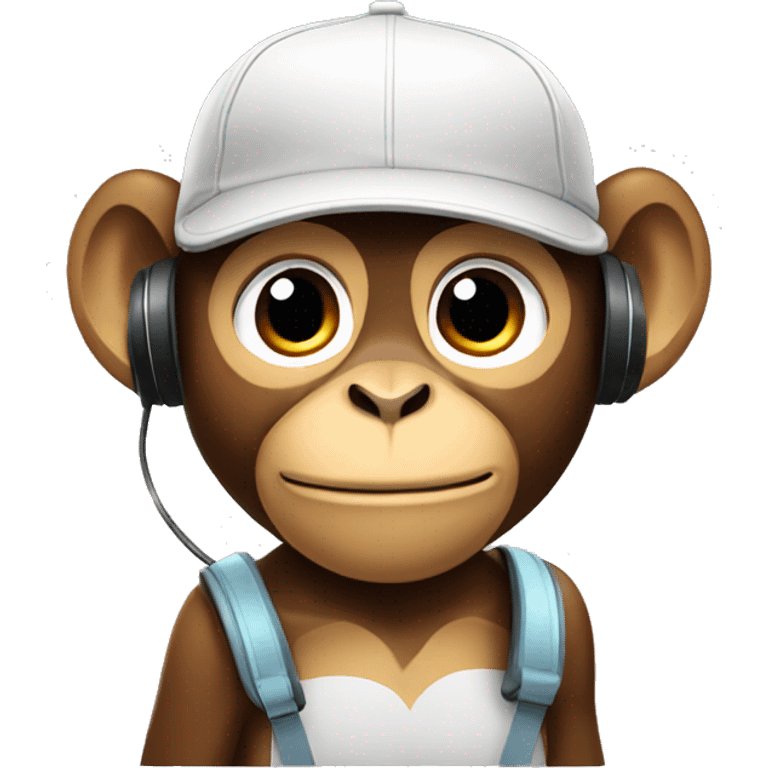 Monkey with headset and a basecap emoji