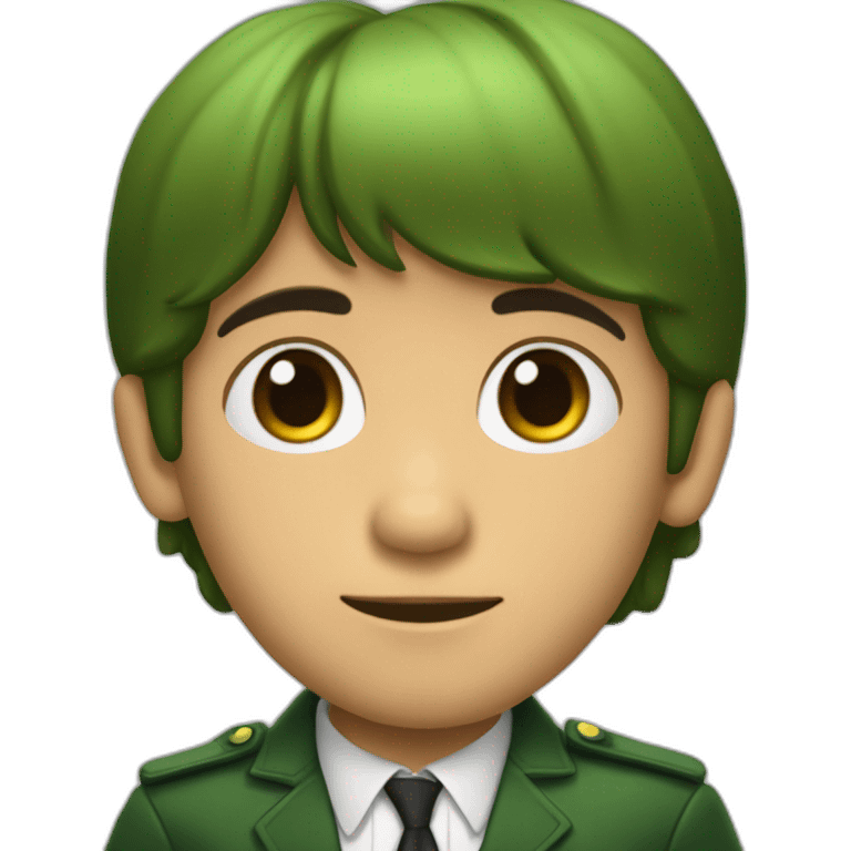 Niño rubio ojos verdes con el pelo como los beatles  emoji