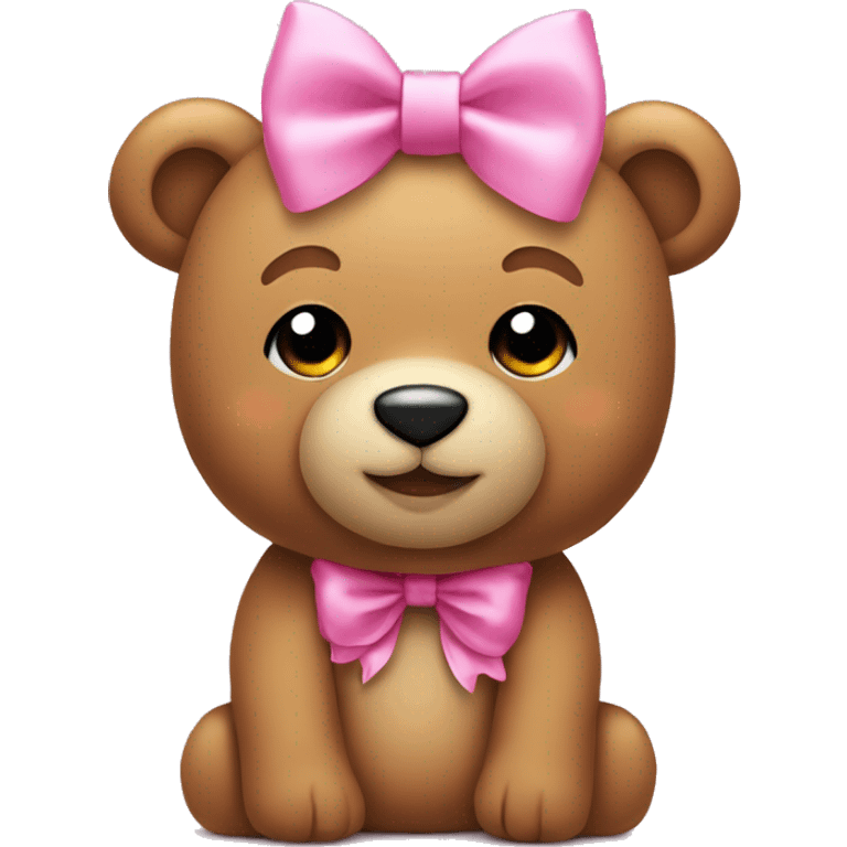 TeddyBear with a pink bow on head  emoji