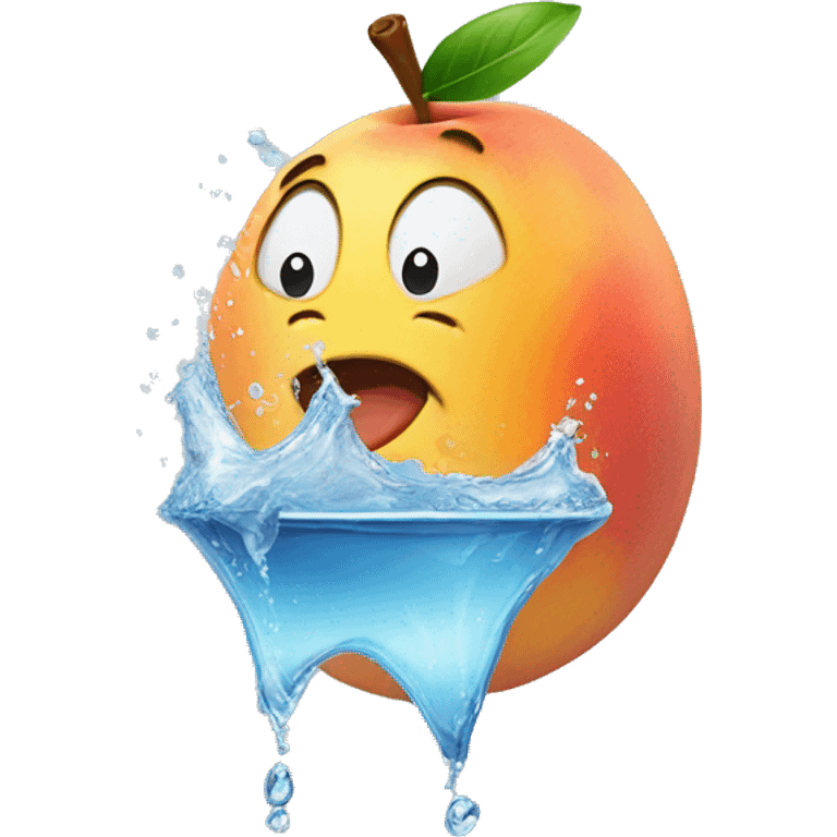 Eggpland dropping water on a peach emoji