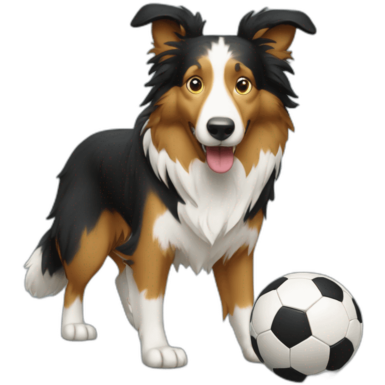 collie playing soccer emoji