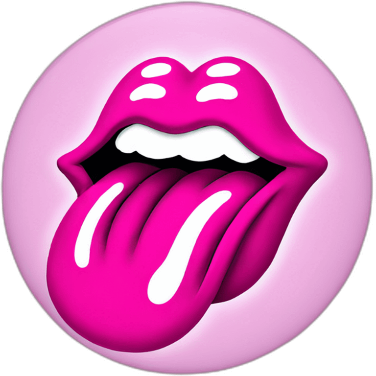 rolling stones logo in pink emoji