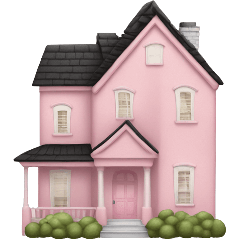 light pink house with ruffles and zebra print emoji