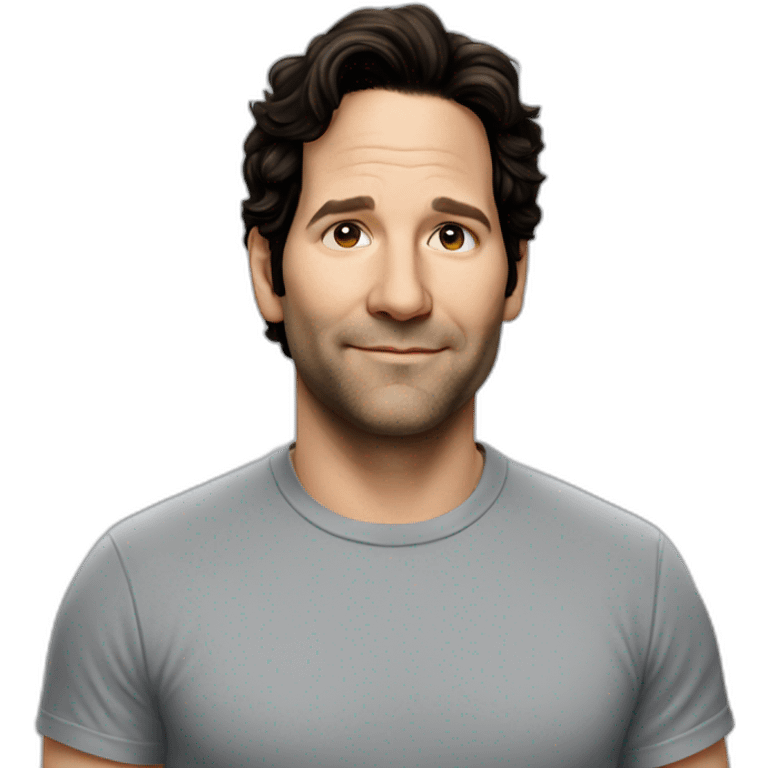 actor Paul Rudd wearing t-shirt emoji