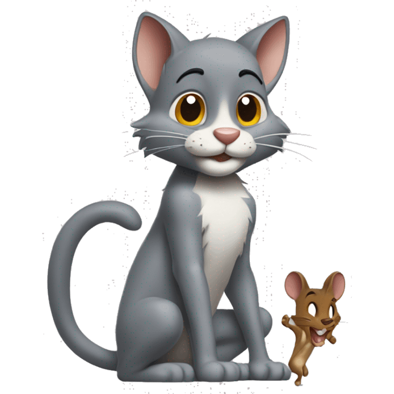 Tom et Jerry qui font un câlin emoji