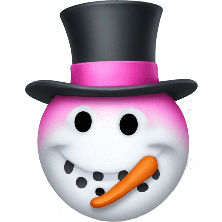 a snowman with a pink hat emoji