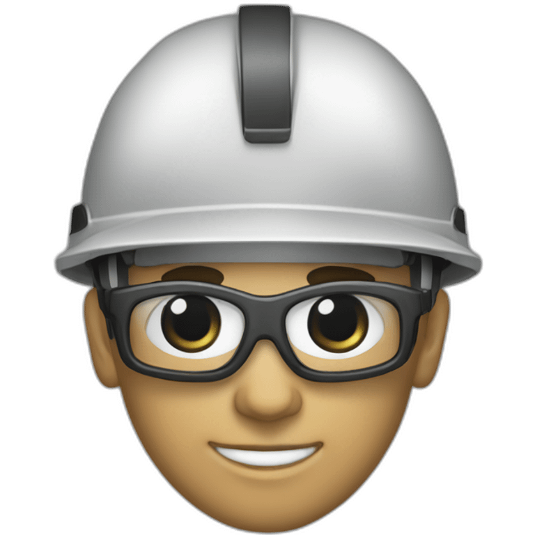 Trabalhador com capacete com a mão emoji