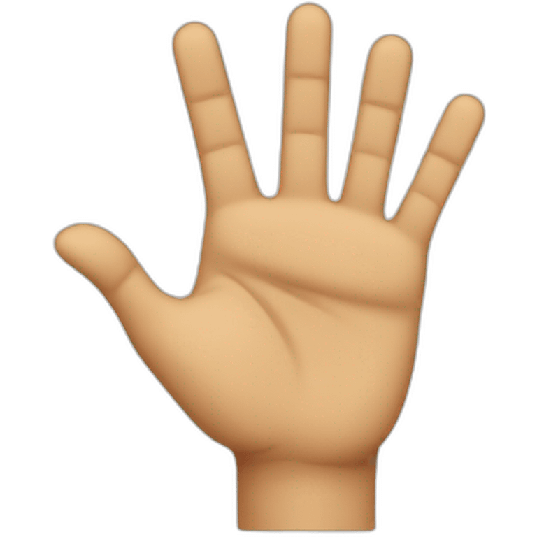 Pointing hand emoji with five fingers emoji