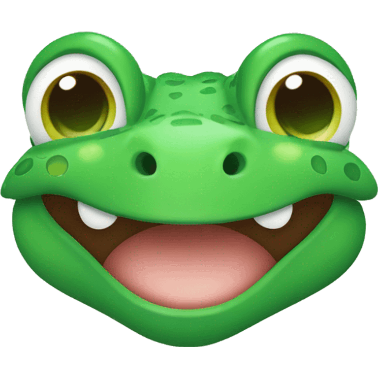 cute green lizard with green hearts around its face smiling emoji