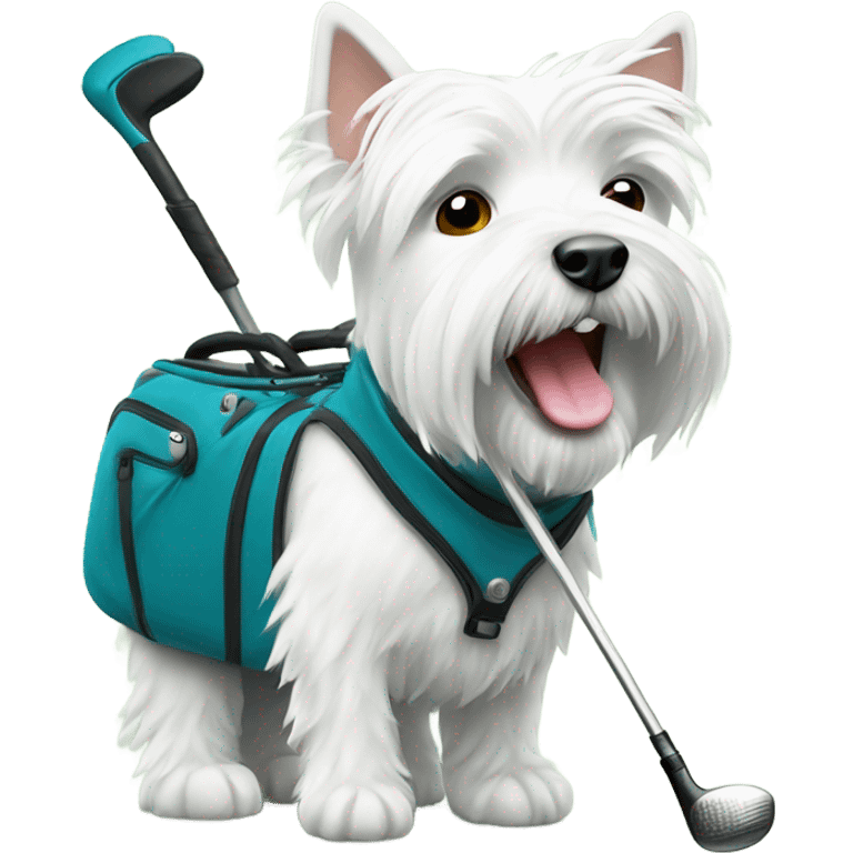 westie with a golf bag emoji